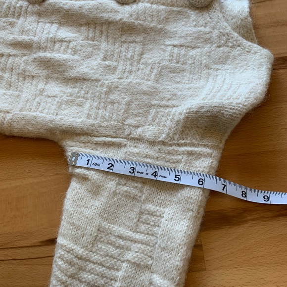 Aliento handmade in Bolivia 100% alpaca cream vanilla cardigan size M - Picture 9 of 11